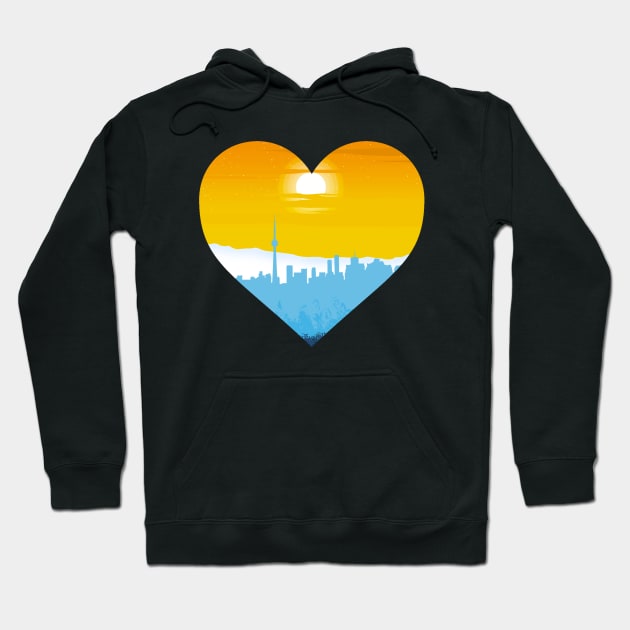 Aroace city and mountainscape subtle heart Hoodie by designedbyeliza